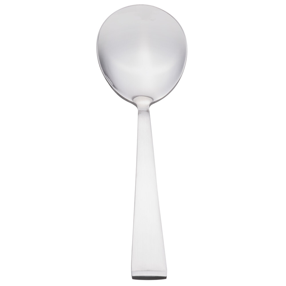 Libbey 858 016 New Charm 5 7/8" 18/0 Stainless Steel Heavy Weight Bouillon Spoon - 36/Case