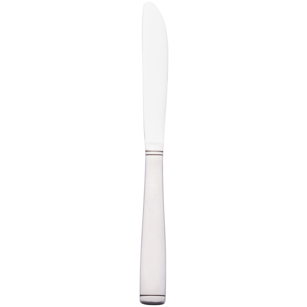 Libbey 858 7922 New Charm 9 1/8" 18/0 Stainless Steel Heavy Weight Solid Handle Utility / Dessert Knife with Fluted Blade - 36/Case