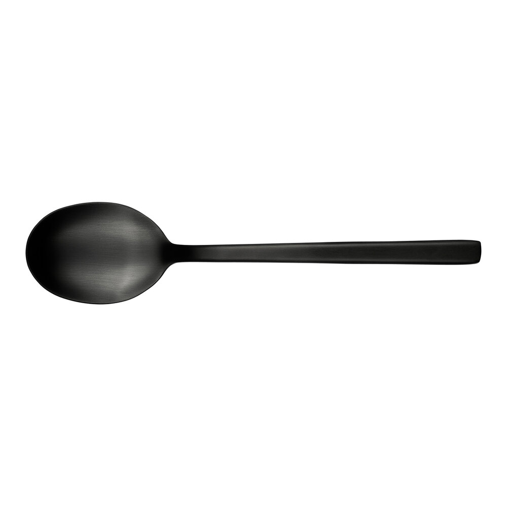 Libbey Elexa Satin Noir 8 1/8" 18/0 Stainless Steel Heavy Weight Dinner / Dessert Spoon - 36/Case