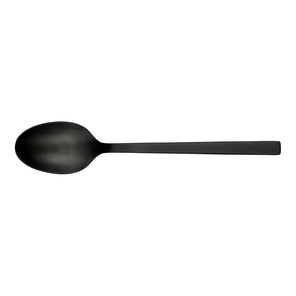 Libbey Elexa Satin Noir 7 1/4" 18/0 Stainless Steel Heavy Weight Oval Dinner Spoon - 36/Case