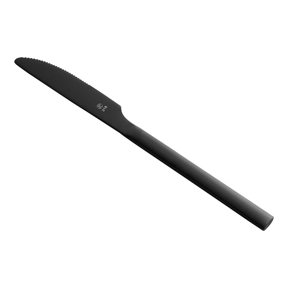 Libbey Elexa Satin Noir 9" 18/0 Stainless Steel Heavy Weight Dinner Knife - 12/Case
