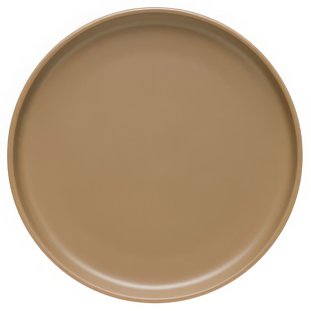 Libbey Driftstone 9" Sand Satin Matte Porcelain Flat Coupe Plate - 12/Case