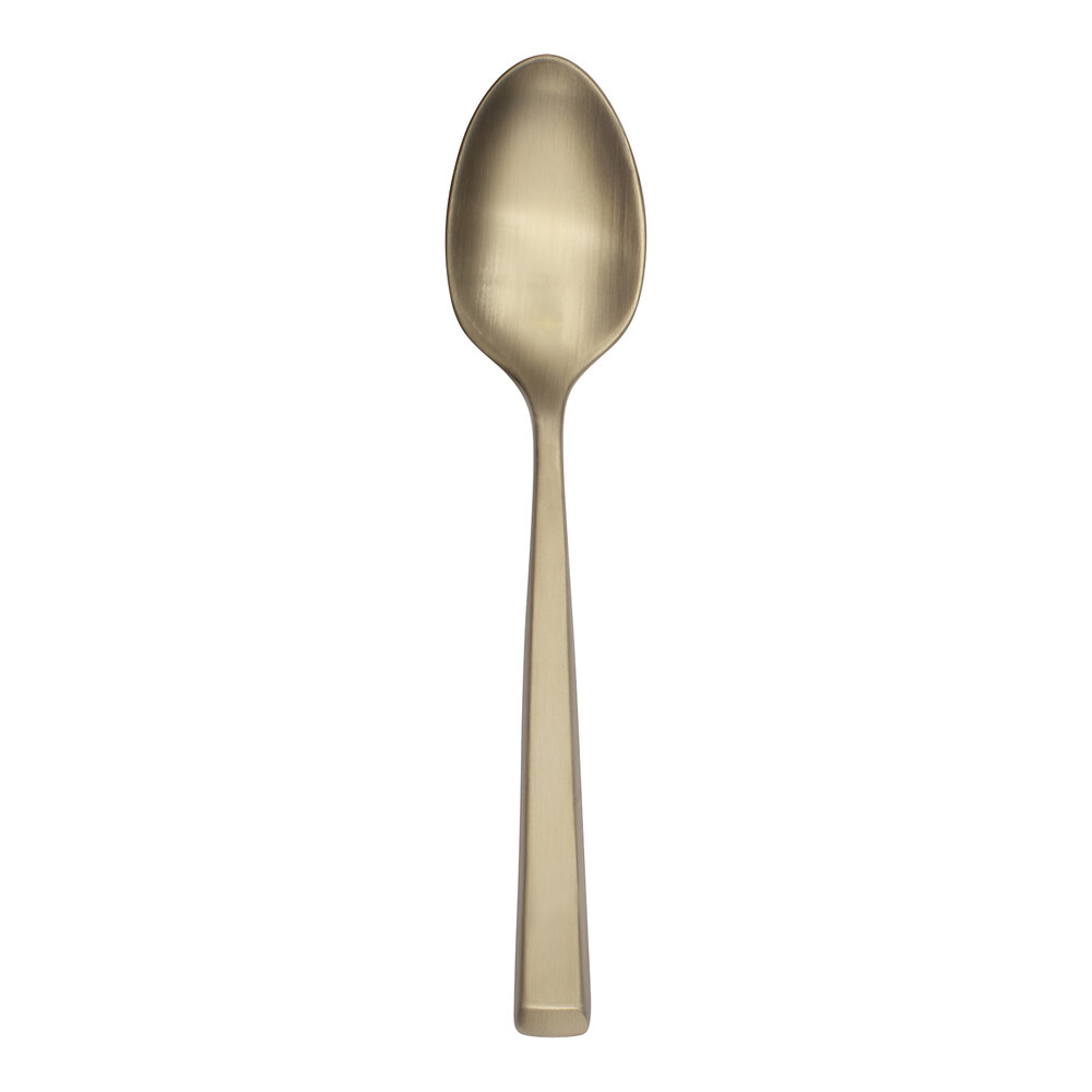 Reserve by Libbey Santorini Gold 4 3/8" 18/10 Stainless Steel Extra Heavy Weight Demitasse Spoon - 12/Case