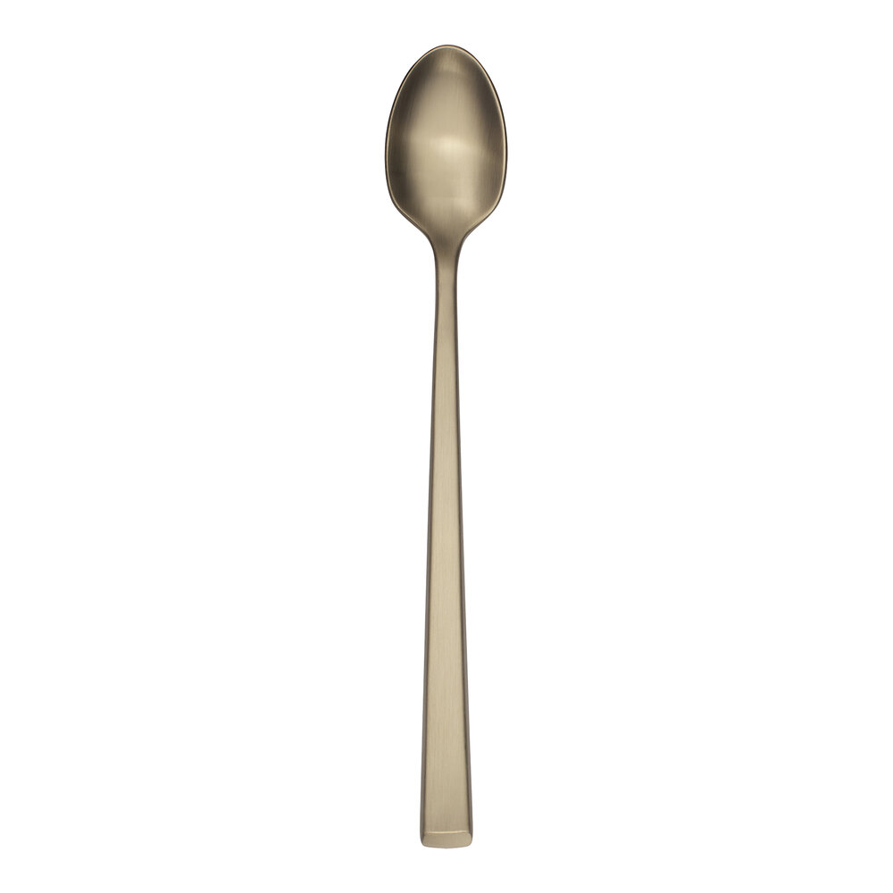Reserve by Libbey Santorini Gold 7 1/2" 18/10 Stainless Steel Extra Heavy Weight Iced Tea Spoon - 12/Case