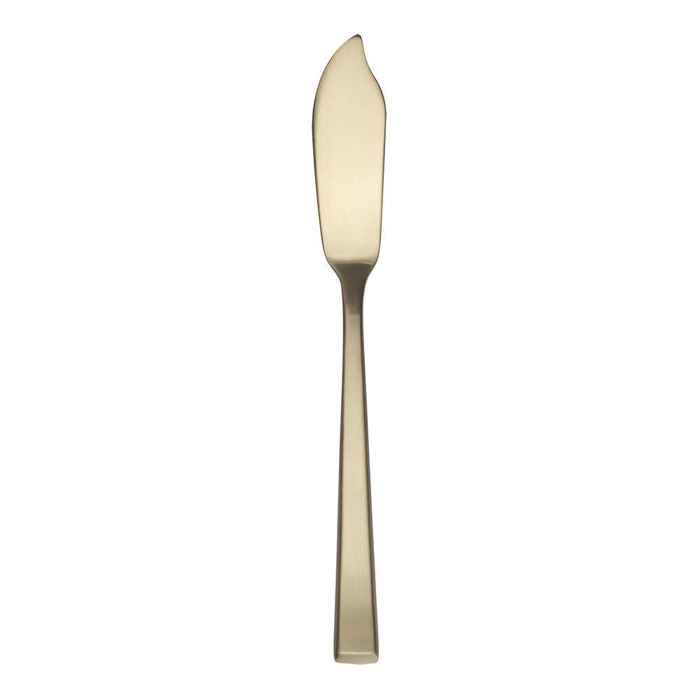 Reserve by Libbey Santorini Gold 7 3/4" 18/10 Stainless Steel Extra Heavy Weight Fish Knife - 12/Case