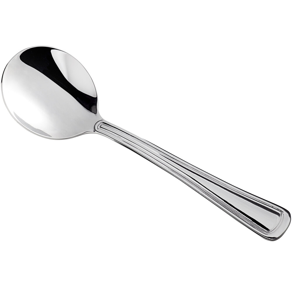 Libbey 918 016 Classic Rim 5 3/4" 18/0 Stainless Steel Heavy Weight Bouillon Spoon - 36/Case