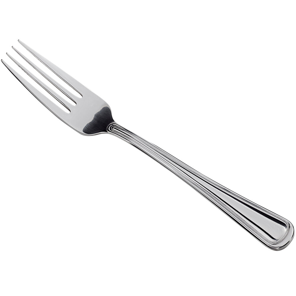 Libbey 918 030 Classic Rim 7 1/4" 18/0 Stainless Steel Heavy Weight Utility / Dessert Fork - 36/Case