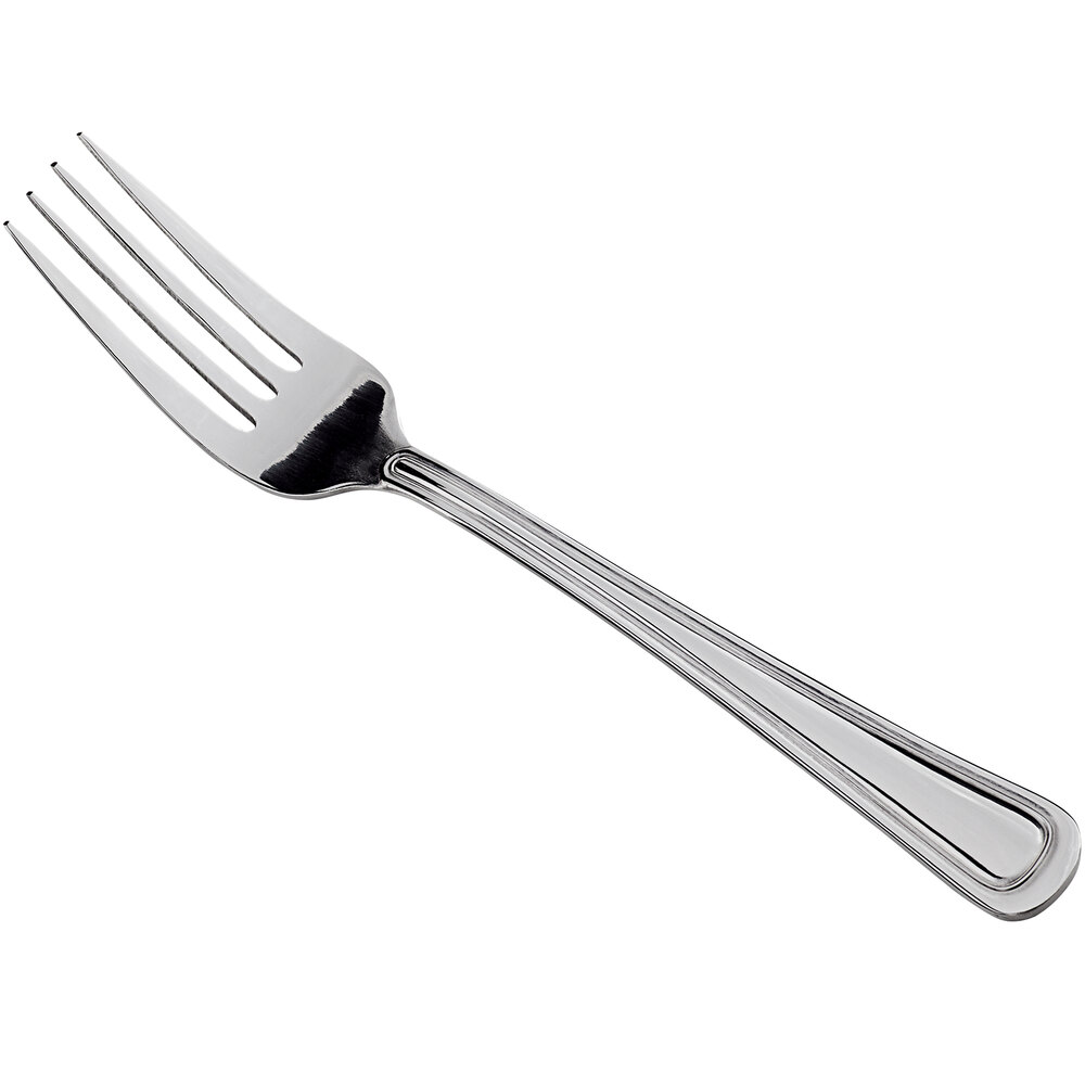 Libbey 918 039 Classic Rim 8" 18/0 Stainless Steel Heavy Weight European Dinner Fork - 36/Case