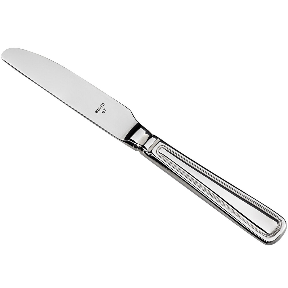Libbey 918 755 Classic Rim 7" 18/0 Stainless Steel Heavy Weight Bread and Butter Knife with Pinched Bolster - 36/Case