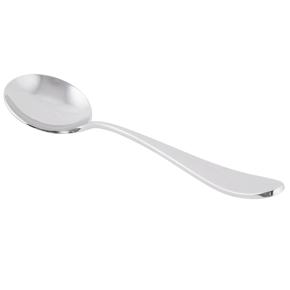 Reserve by Libbey 927 016 Santa Cruz 6 3/8" 18/10 Stainless Steel Extra Heavy Weight Bouillon Spoon - 12/Case
