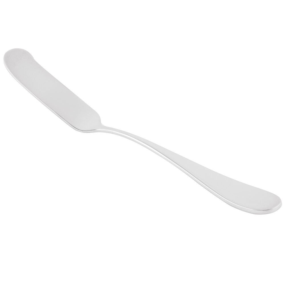 Reserve by Libbey 927 053 Santa Cruz 6 1/4" 18/10 Stainless Steel Extra Heavy Weight Butter Spreader with Flat Handle - 12/Case