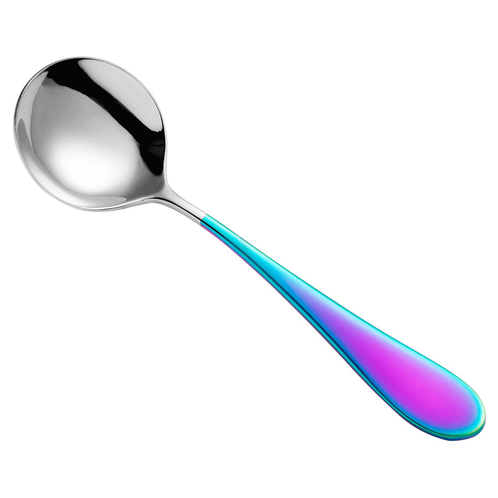 Reserve by Libbey 933 016 Santa Cruz Chroma 6 3/8" 18/10 Stainless Steel Extra Heavy Weight Bouillon Spoon - 12/Case