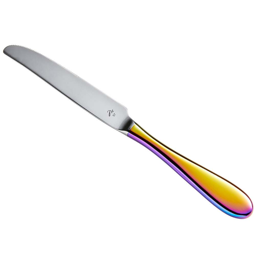 Reserve by Libbey 933 5502 Santa Cruz Chroma 9 1/4" 18/10 Stainless Steel Extra Heavy Weight Dinner Knife - 12/Case
