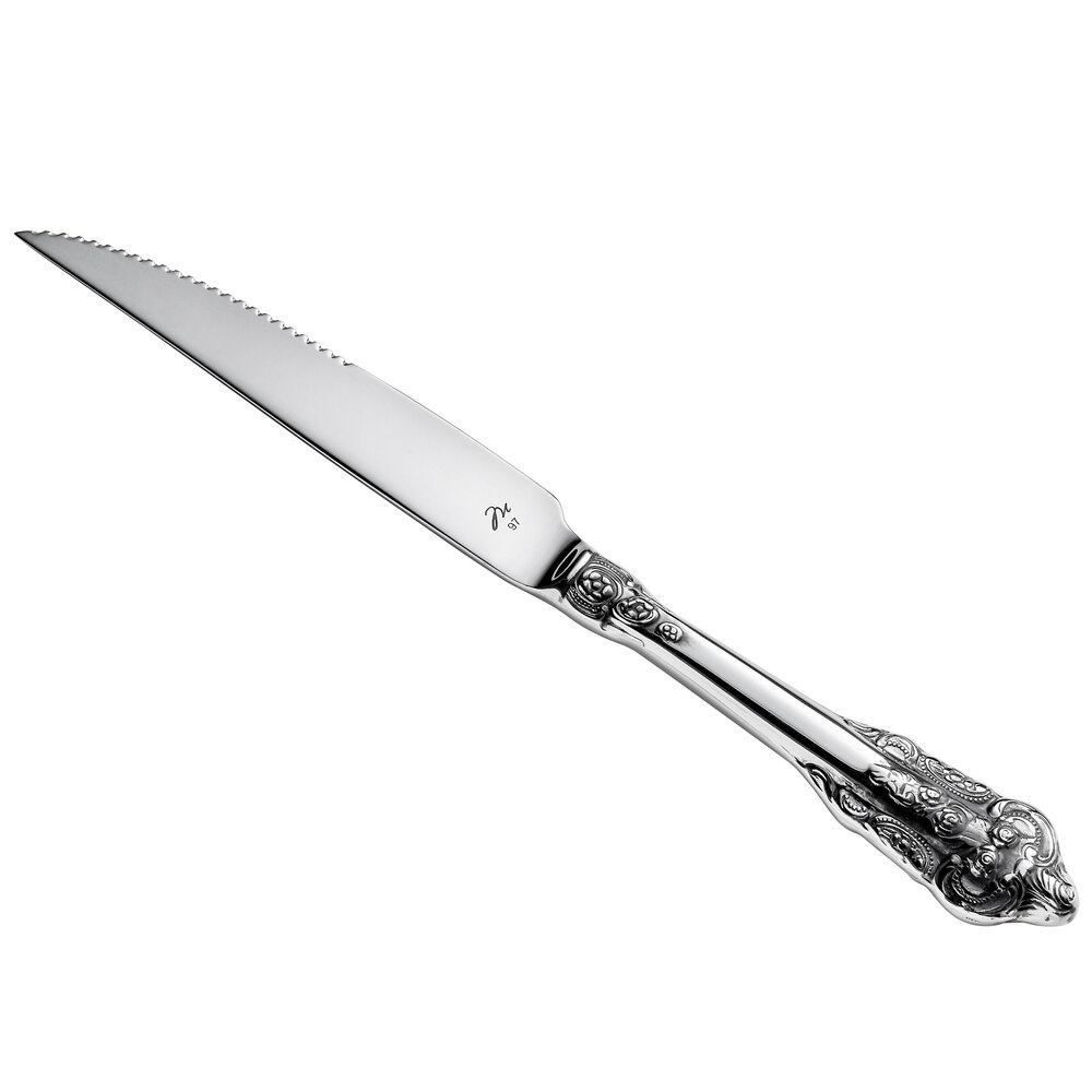 Reserve by Libbey 935 2762 Giovanni 9 5/8" 18/10 Stainless Steel Extra Heavy Weight Steak Knife - 12/Case