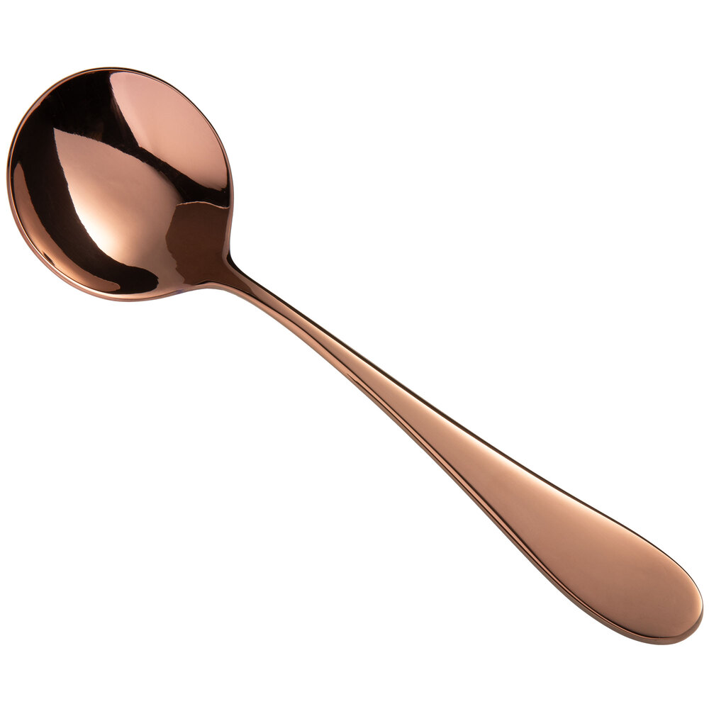 Reserve by Libbey 939 016 Santa Cruz Copper 6 3/8" 18/10 Bouillon Spoon - 12/Case