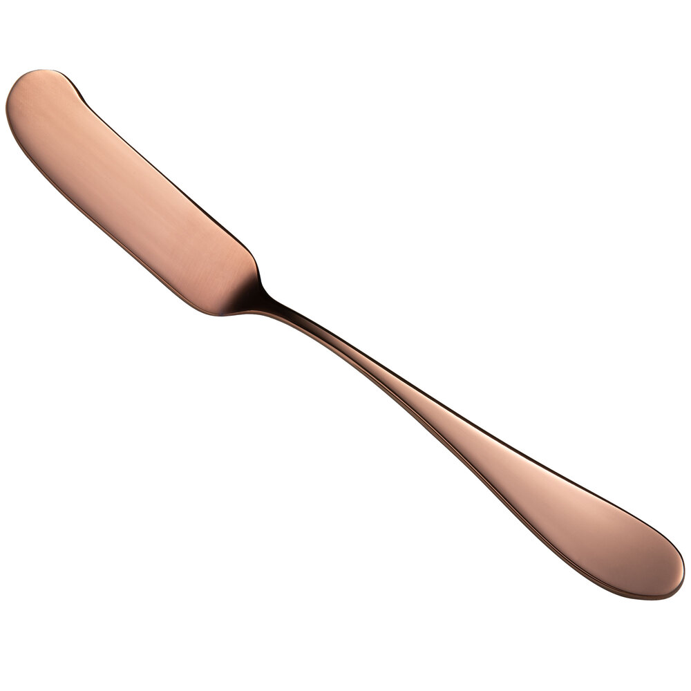 Reserve by Libbey 939 053 Santa Cruz Copper 6 1/4" 18/10 Butter Spreader with Flat Handle - 12/Case