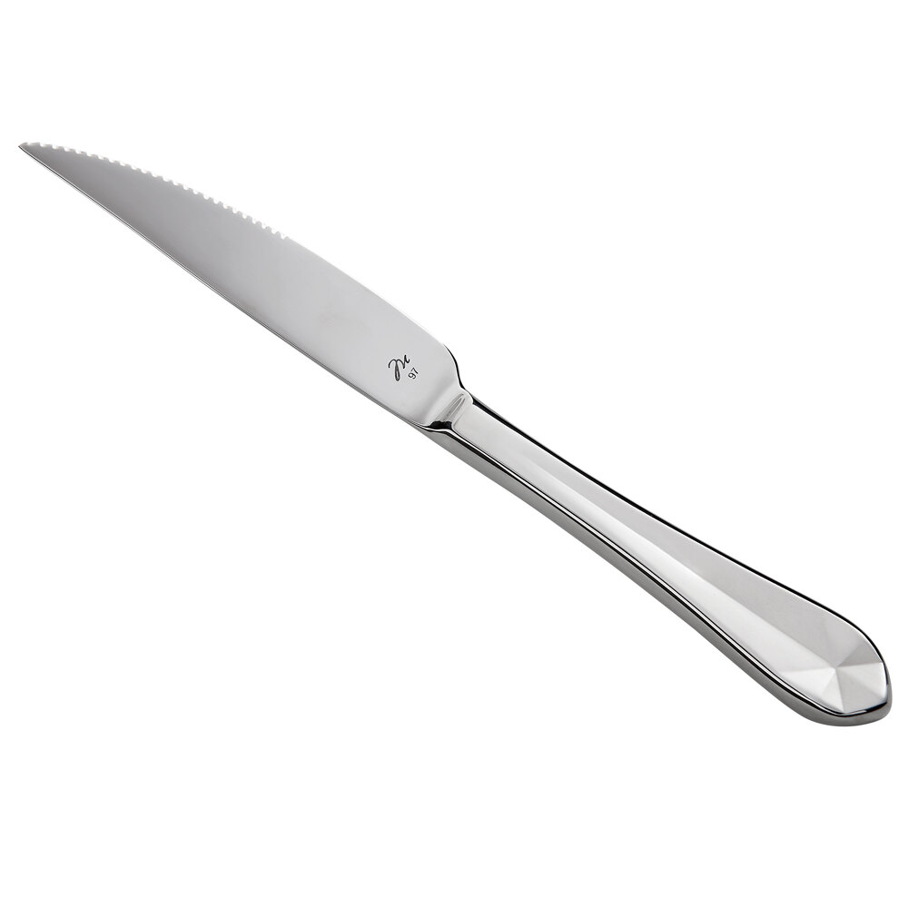 Reserve by Libbey 945-2762 Audrey 9 1/4" 18/10 Stainless Steel Extra Heavy Weight Steak Knife - 12/Case