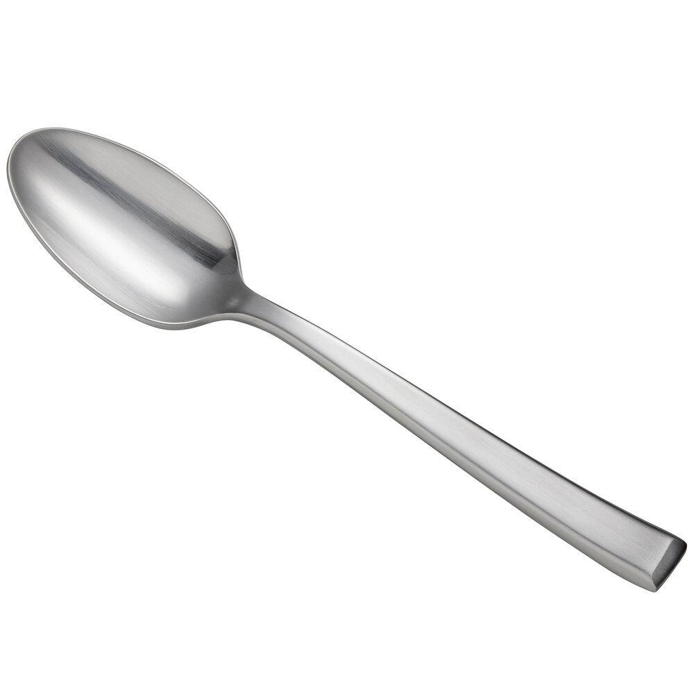 Reserve by Libbey 946 002 Santorini Satin 7 1/4" 18/10 Stainless Steel Extra Heavy Weight Dessert Spoon - 12/Case