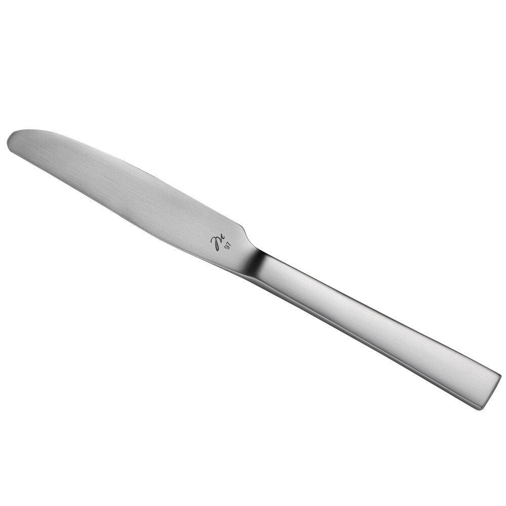 Reserve by Libbey 946 554 Santorini Satin 7 1/4" 18/10 Stainless Steel Extra Heavy Weight Bread / Butter Knife - 12/Case