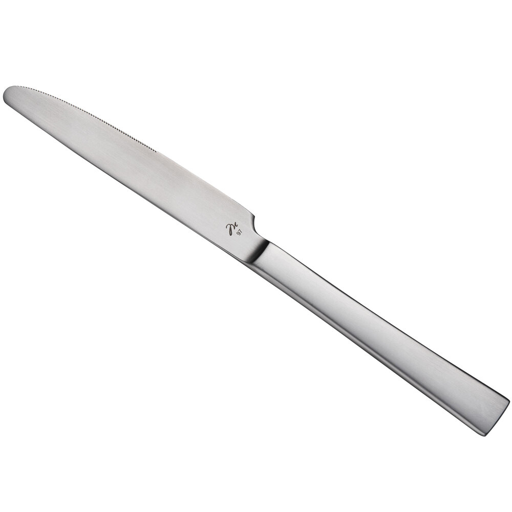 Reserve by Libbey 946 5921 Santorini Satin 9 5/8" 18/10 Stainless Steel Extra Heavy Weight Dinner Knife - 12/Case