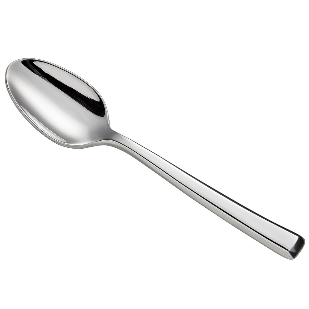 Reserve by Libbey 947 007 Santorini Mirror 4 1/4" 18/10 Stainless Steel Extra Heavy Weight Demitasse Spoon - 12/Case