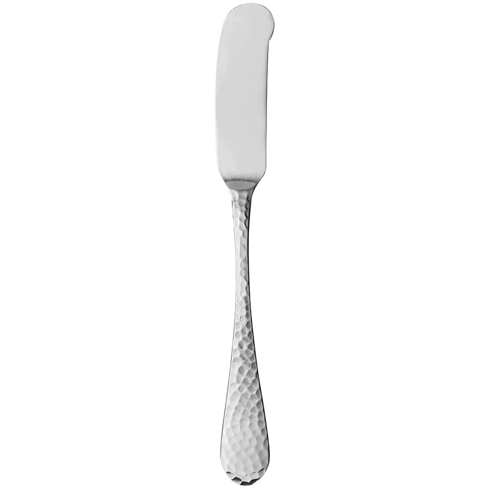 Reserve by Libbey Tessellate 7 1/8" 18/10 Stainless Steel Extra Heavy Weight Butter Spreader - 12/Case