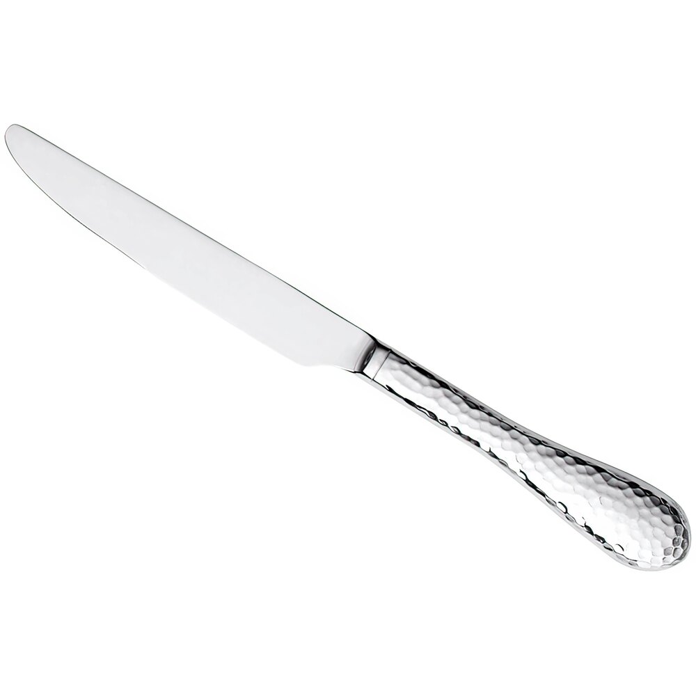 Reserve by Libbey Tessellate 9 3/4" 18/10 Stainless Steel Extra Heavy Weight Hollow-Handle Dinner Knife - 12/Case