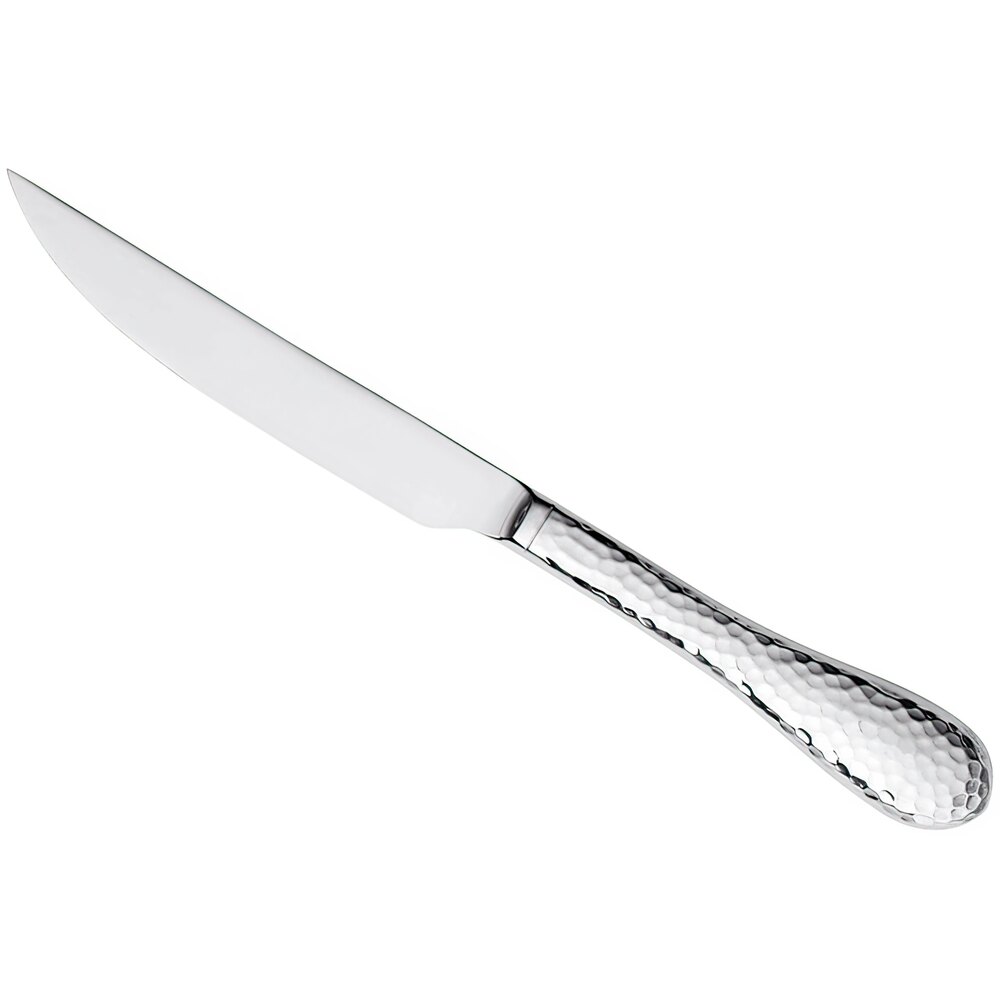 Reserve by Libbey Tessellate 9 5/8" 18/10 Stainless Steel Extra Heavy Weight Hollow-Handle Steak Knife - 12/Case