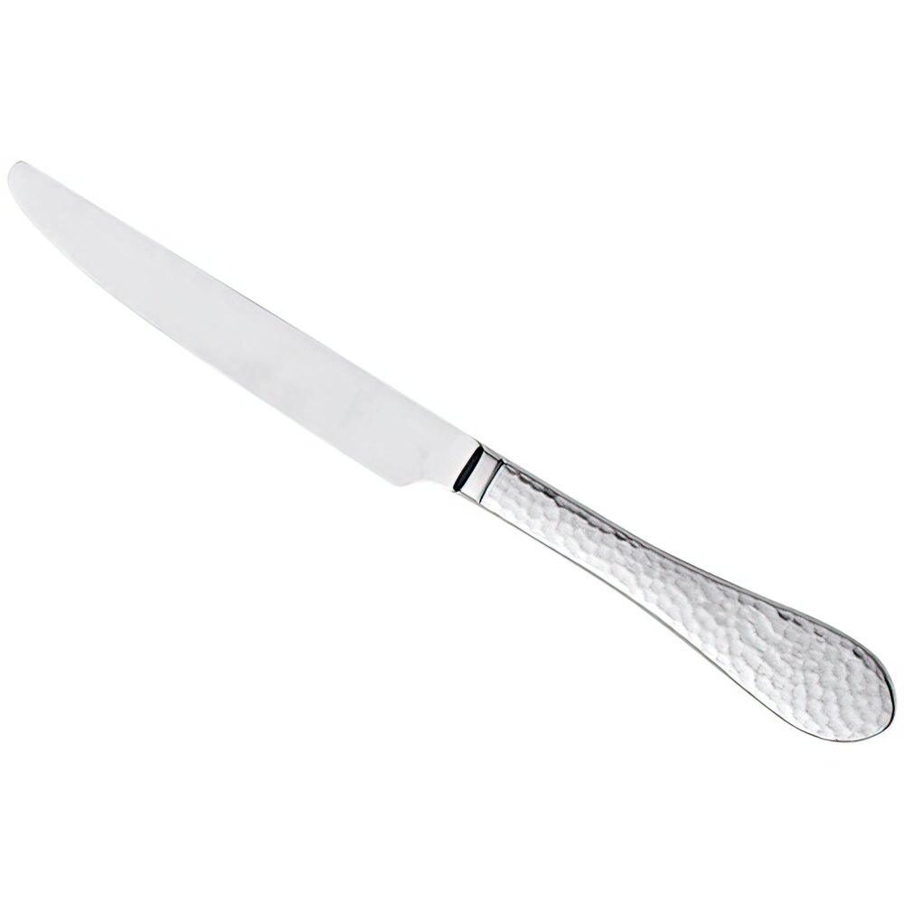 Reserve by Libbey Tessellate 9 3/4" 18/10 Stainless Steel Extra Heavy Weight Solid-Handle Dinner Knife - 12/Case