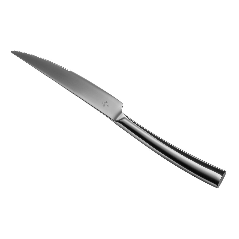Reserve by Libbey 957 5762 Aspect 9 3/8" 18/10 Stainless Steel Extra Heavy Weight Steak Knife - 12/Case