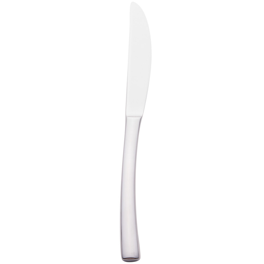 Libbey 962 5501 Oceanside 9 1/4" 18/0 Stainless Steel Heavy Weight Solid Handle Dinner Knife with Serrated Blade - 12/Case
