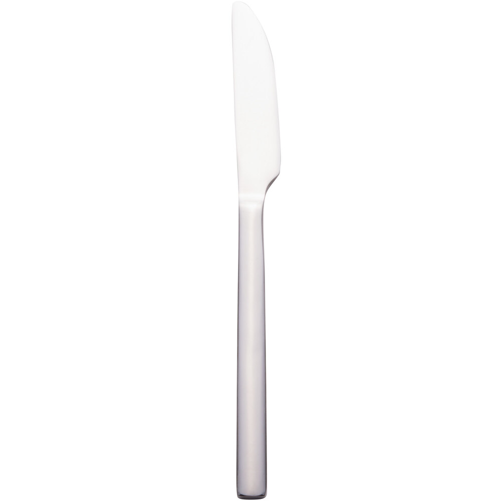 Libbey 963 5501 Elexa 9" 18/0 Stainless Steel Heavy Weight Solid Handle Dinner Knife with Serrated Blade - 12/Case