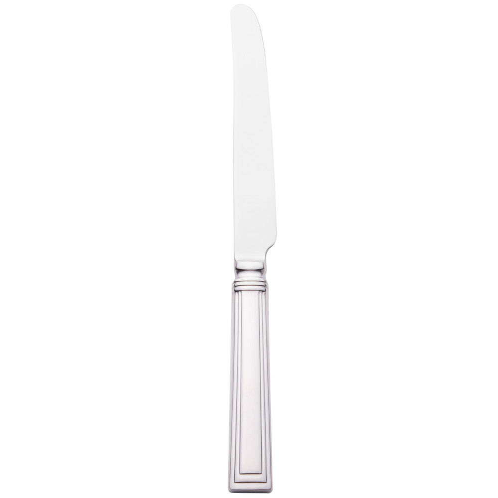 Libbey 977 5502 Slate 9 3/4" 18/0 Stainless Steel Heavy Weight Solid Handle Dinner Knife with Fluted Blade - 36/Case