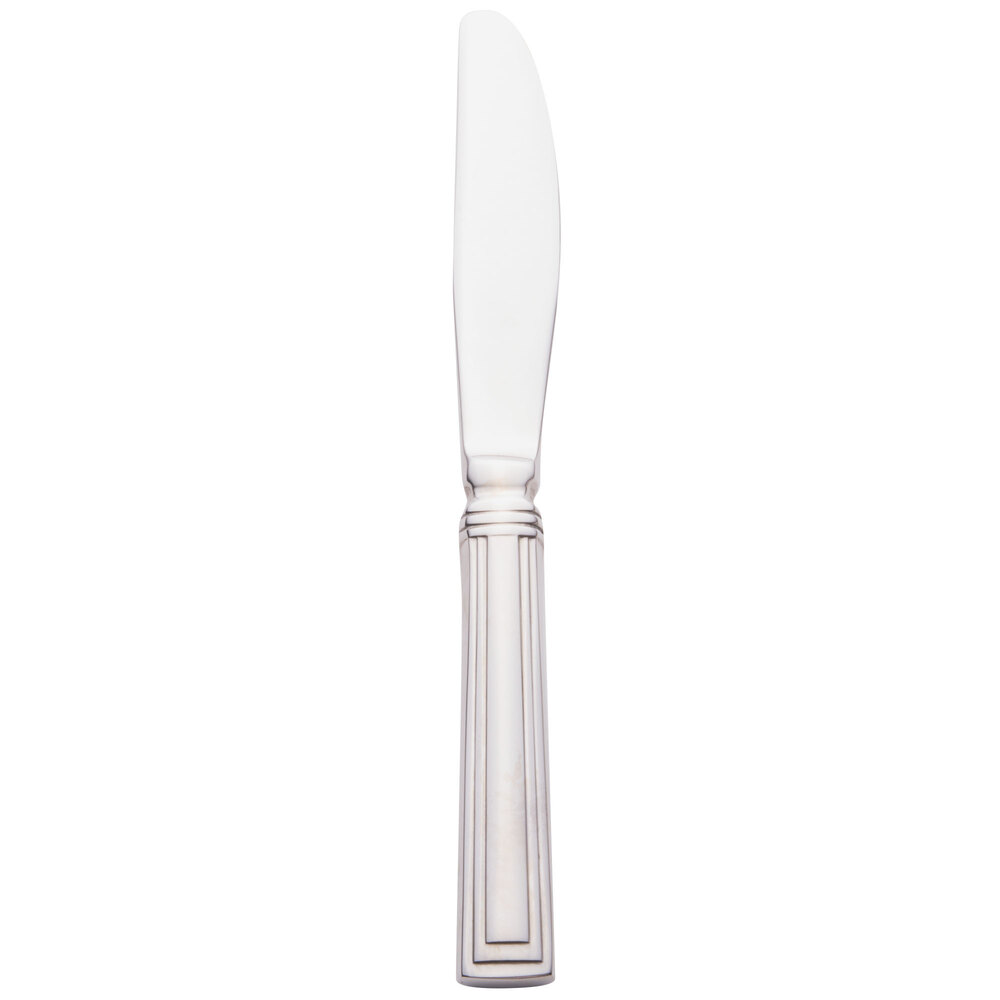 Libbey 977 554 Slate 6 7/8" 18/0 Stainless Steel Heavy Weight Solid Handle Bread and Butter Knife with Plain Blade - 36/Case