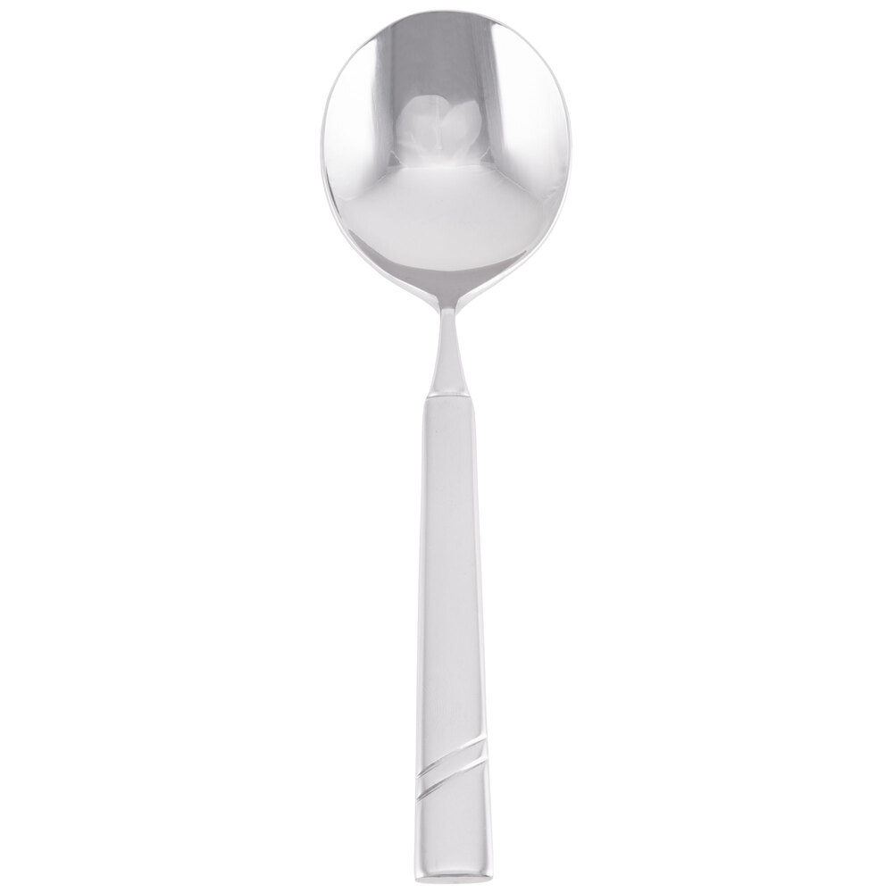 Libbey 988 016 Zephyr 6 1/4" 18/8 Stainless Steel Extra Heavy Weight Bouillon Spoon - 36/Case