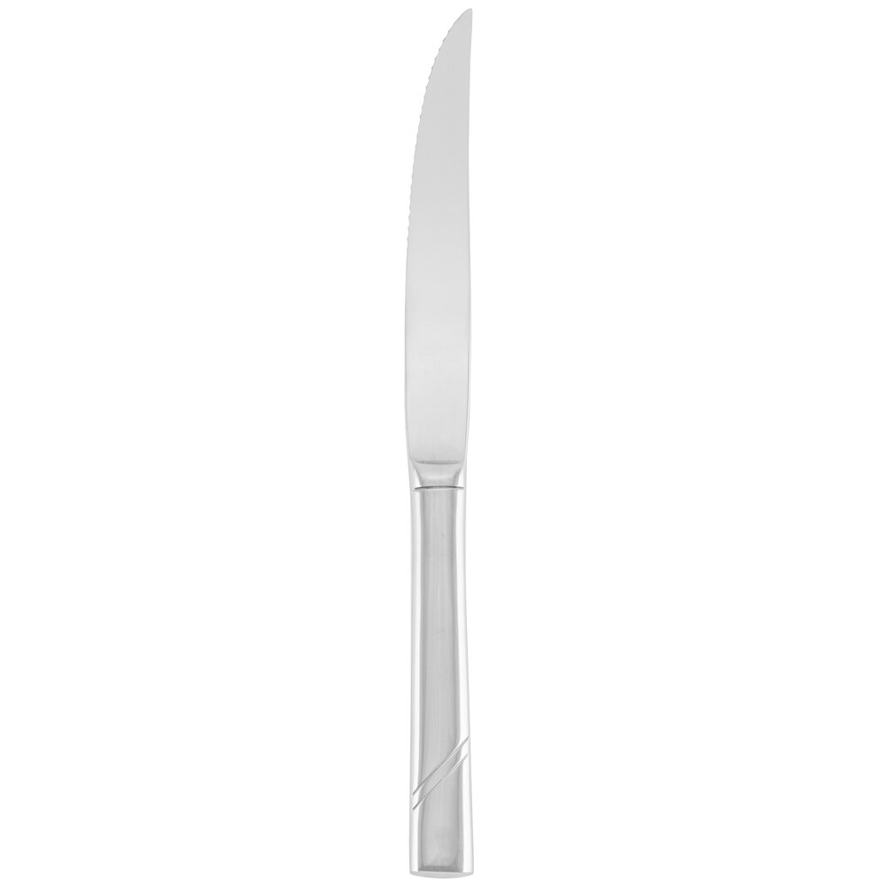 Libbey 988 5762 Zephyr 9 3/8" 18/8 Stainless Steel Extra Heavy Weight Steak Knife with Solid Handle - 36/Case