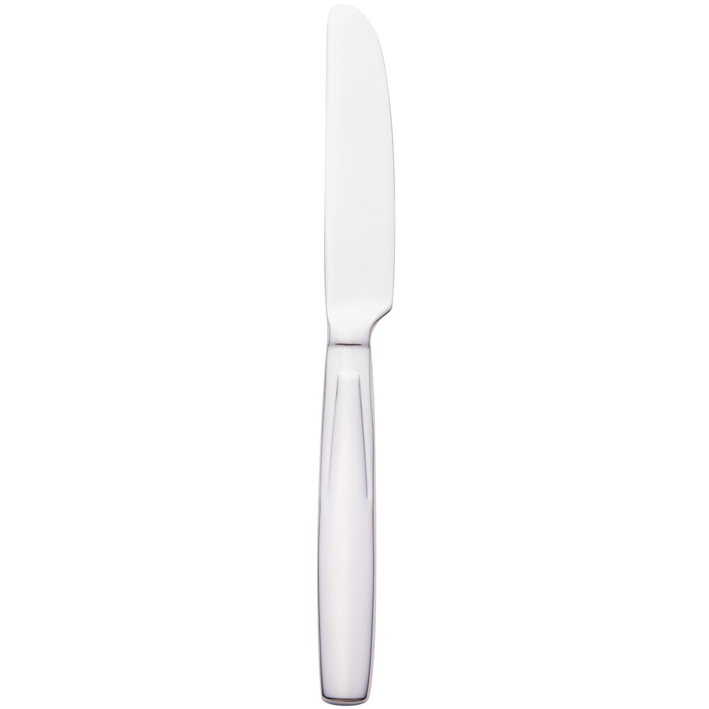 Libbey 989 554 Quantum 7 1/8" 18/0 Stainless Steel Heavy Weight Solid Handle Bread and Butter Knife with Plain Blade - 36/Case