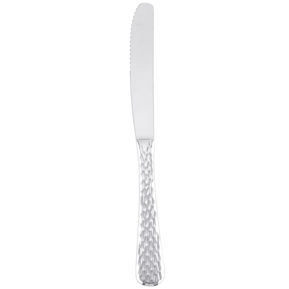 Libbey 994 5502 Aspire 9 3/4" 18/8 Stainless Steel Extra Heavy Weight Solid Handle Dinner Knife with Fluted Blade - 36/Case