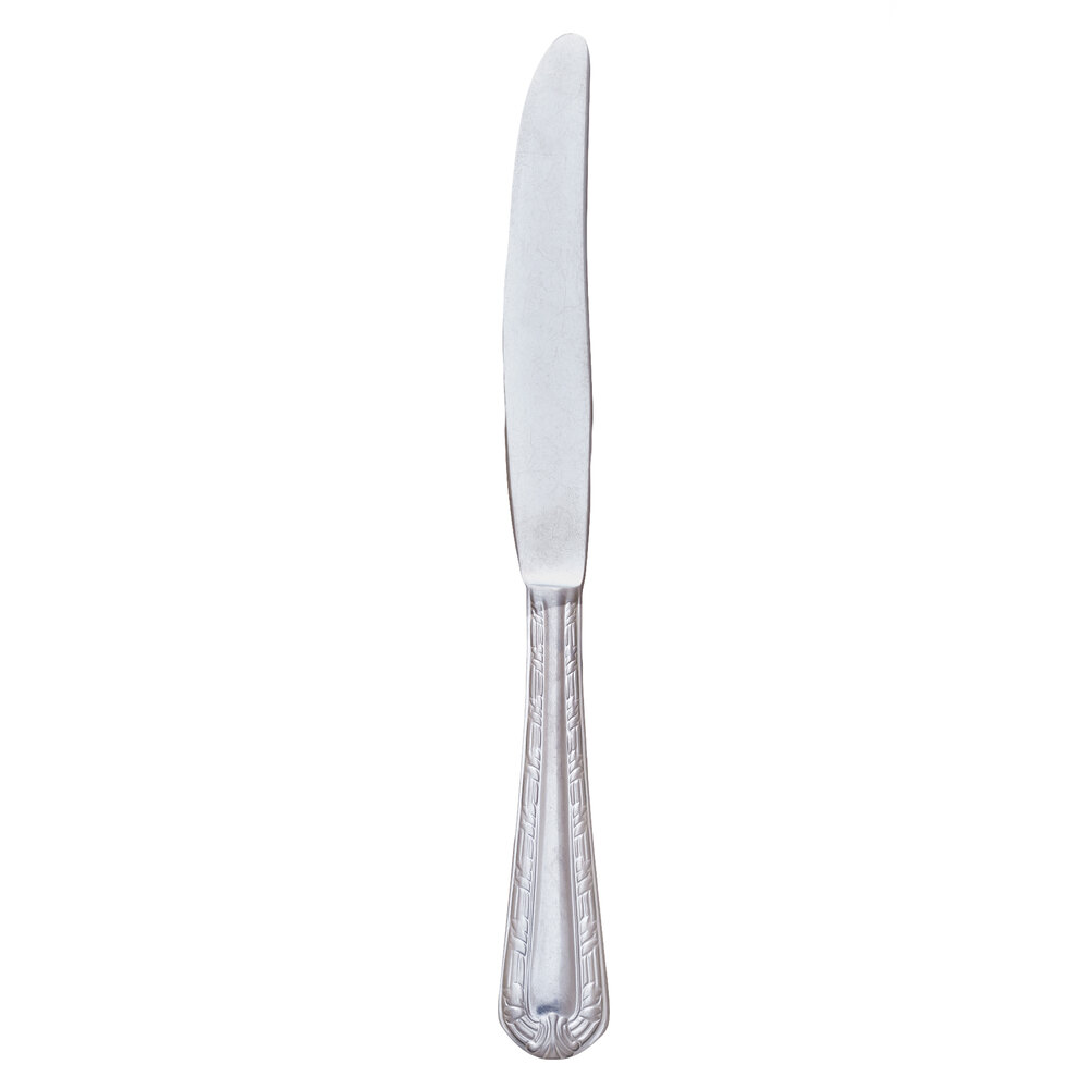 Libbey 998 5502 Farmhouse 9 7/8" 18/0 Stainless Steel Heavy Weight Solid Handle Dinner Knife with Fluted Blade - 36/Case