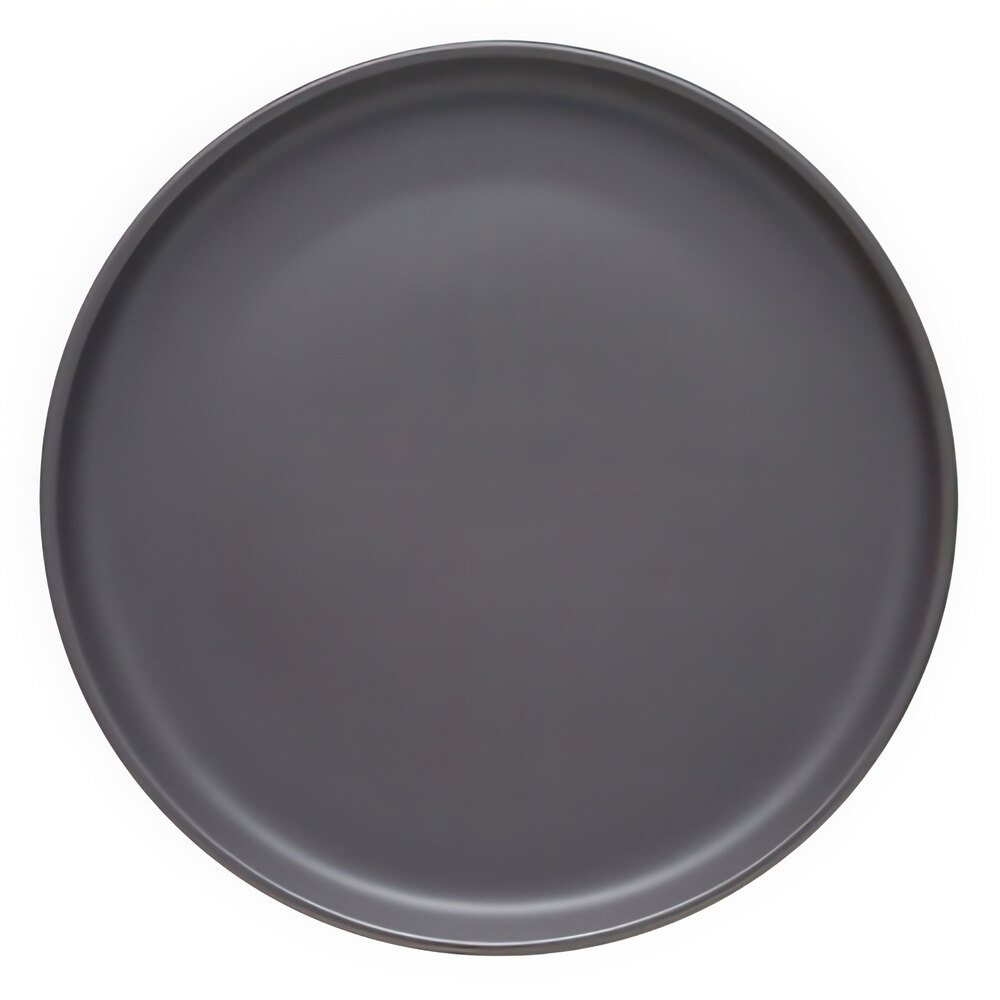 Libbey Driftstone 9" Granite Satin Matte Porcelain Flat Coupe Plate - 12/Case