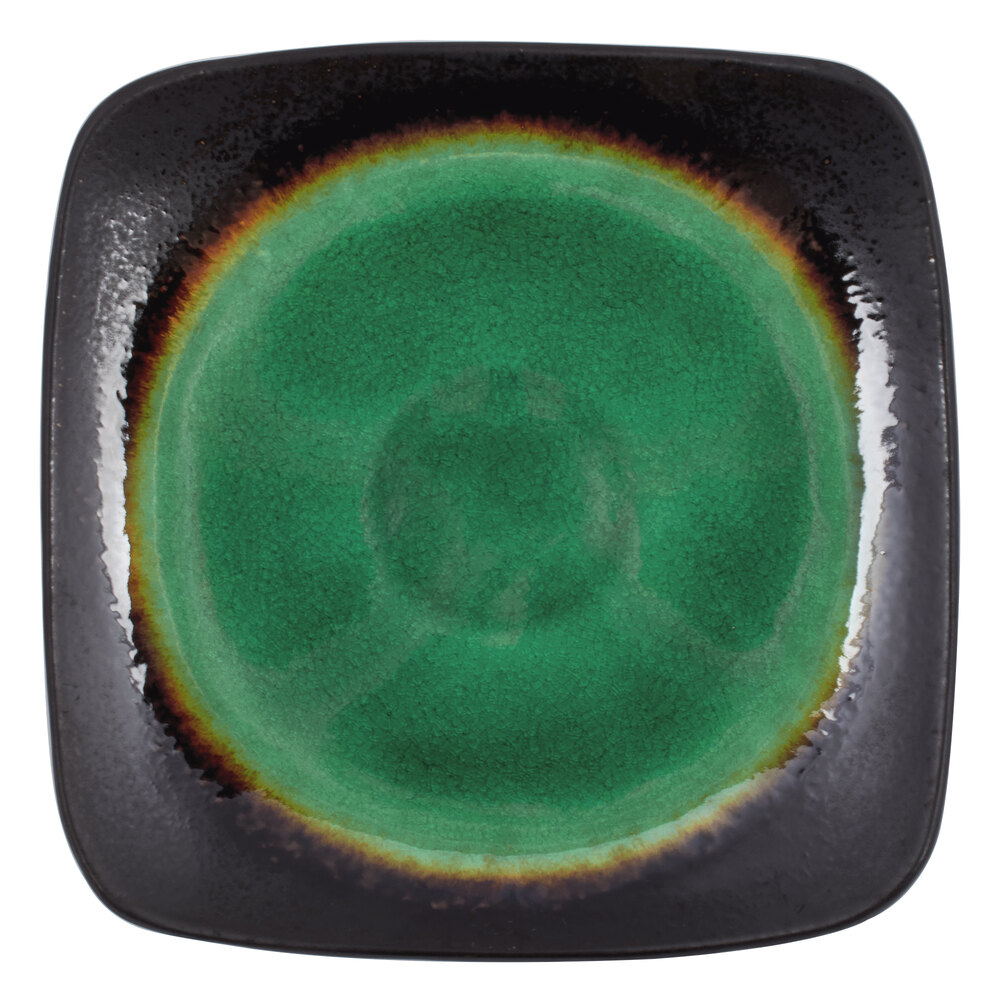 Libbey BF-10 Hakone 10 1/2" Square Stoneware Plate with Round Detailing - 12/Case