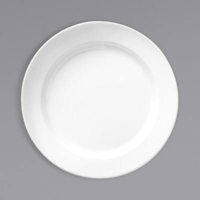 Libbey Basics 6 1/4" Bright White Medium Rim Melamine Plate