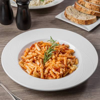 Libbey BO-1108 Basics Orbis 20 oz. Bright White Porcelain Pasta Bowl