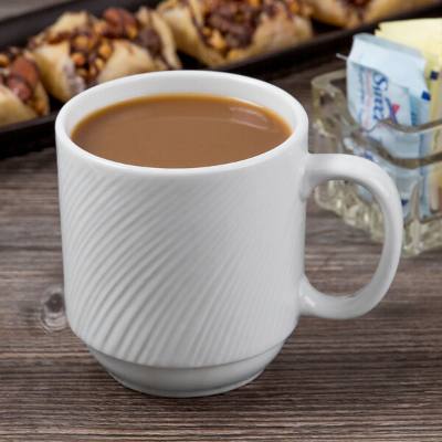Libbey BO-1114 Basics Orbis 11.5 oz. Bright White Stacking Mug