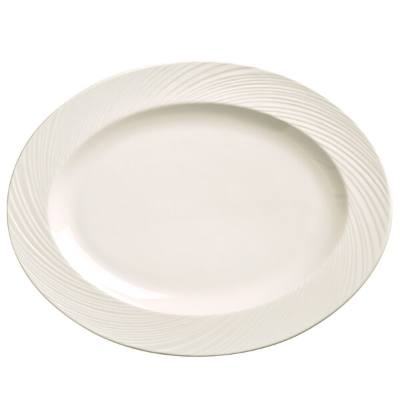 Libbey BO-1122 Basics Orbis 13 1/4" x 10 1/4" Bright White Oval Porcelain Platter