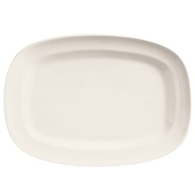 Libbey BW-1124 Basics 12" x 8 1/2" Bright White Porcelain Racetrack Plate