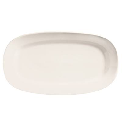 Libbey BW-1127 Basics 14" x 7 3/4" Bright White Oval Porcelain Racetrack Platter