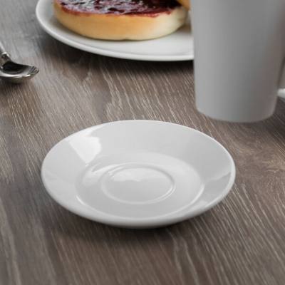 Libbey BW-1160 Basics 4 1/2" Bright White Porcelain Espresso Saucer