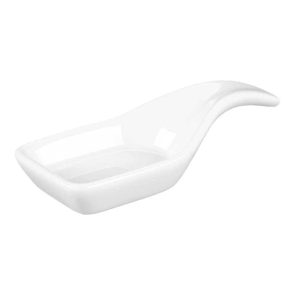 Libbey BW-16 Chef's Selection II .75 oz. Ultra Bright White Porcelain Spoon - 36/Case