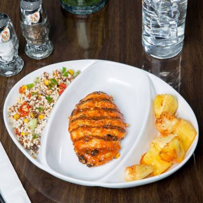 Libbey DP-11 Chef's Selection II 11" x 8 1/4" Ultra Bright White Porcelain Divided Platter